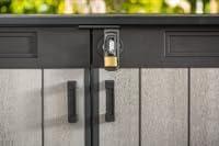imageKeter Cortina Mega Ft AllWeather Outdoor Resin Horizontal Storage Shed for Outdoor Yard and Garbage Bin Storage with Lockable Doors Graphite
