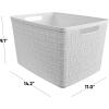 imageCurver Set of 6 Jute Medium Decorative Plastic Organization and Storage Baskets Perfect Bins for Home Office Closet Shelves Kitchen Pantry and All Bedroom Essentials WhiteWhite