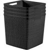 imageCurver Set of 6 Jute Medium Decorative Plastic Organization and Storage Baskets Perfect Bins for Home Office Closet Shelves Kitchen Pantry and All Bedroom Essentials WhiteBlack