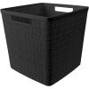 imageCurver Set of 6 Jute Medium Decorative Plastic Organization and Storage Baskets Perfect Bins for Home Office Closet Shelves Kitchen Pantry and All Bedroom Essentials WhiteBlack