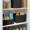 imageCurver Set of 6 Jute Medium Decorative Plastic Organization and Storage Baskets Perfect Bins for Home Office Closet Shelves Kitchen Pantry and All Bedroom Essentials WhiteBlack