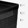 imageCurver Set of 6 Jute Medium Decorative Plastic Organization and Storage Baskets Perfect Bins for Home Office Closet Shelves Kitchen Pantry and All Bedroom Essentials WhiteBlack