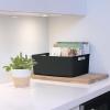 imageCurver Set of 6 Jute Medium Decorative Plastic Organization and Storage Baskets Perfect Bins for Home Office Closet Shelves Kitchen Pantry and All Bedroom Essentials WhiteBlack