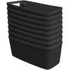 imageCurver Set of 6 Jute Medium Decorative Plastic Organization and Storage Baskets Perfect Bins for Home Office Closet Shelves Kitchen Pantry and All Bedroom Essentials WhiteBlack