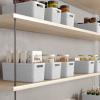 imageCurver Set of 6 Jute Medium Decorative Plastic Organization and Storage Baskets Perfect Bins for Home Office Closet Shelves Kitchen Pantry and All Bedroom Essentials WhiteWhite