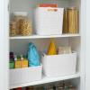 imageCurver Set of 6 Jute Medium Decorative Plastic Organization and Storage Baskets Perfect Bins for Home Office Closet Shelves Kitchen Pantry and All Bedroom Essentials WhiteWhite