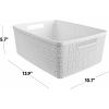 imageCurver Set of 6 Jute Medium Decorative Plastic Organization and Storage Baskets Perfect Bins for Home Office Closet Shelves Kitchen Pantry and All Bedroom Essentials WhiteWhite