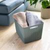 imageCurver Set of 6 Jute Medium Decorative Plastic Organization and Storage Baskets Perfect Bins for Home Office Closet Shelves Kitchen Pantry and All Bedroom Essentials WhiteGrey