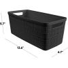 imageCurver Set of 6 Jute Medium Decorative Plastic Organization and Storage Baskets Perfect Bins for Home Office Closet Shelves Kitchen Pantry and All Bedroom Essentials WhiteBlack