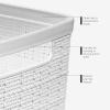 imageCurver Set of 6 Jute Medium Decorative Plastic Organization and Storage Baskets Perfect Bins for Home Office Closet Shelves Kitchen Pantry and All Bedroom Essentials WhiteWhite