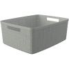imageCurver Set of 6 Jute Medium Decorative Plastic Organization and Storage Baskets Perfect Bins for Home Office Closet Shelves Kitchen Pantry and All Bedroom Essentials WhiteGrey