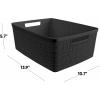 imageCurver Set of 6 Jute Medium Decorative Plastic Organization and Storage Baskets Perfect Bins for Home Office Closet Shelves Kitchen Pantry and All Bedroom Essentials WhiteBlack