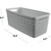 imageCurver Set of 6 Jute Medium Decorative Plastic Organization and Storage Baskets Perfect Bins for Home Office Closet Shelves Kitchen Pantry and All Bedroom Essentials WhiteGrey