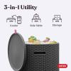 imageKETER Cool Side Table Cooler 3 in 1 Outdoor Patio Table and Ice Chest Storage Ideal Hot Tub Table Decor and Outdoor Patio Bar Portable Bar Misty BlueGraphite
