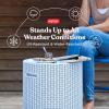 imageKETER Cool Side Table Cooler 3 in 1 Outdoor Patio Table and Ice Chest Storage Ideal Hot Tub Table Decor and Outdoor Patio Bar Portable Bar Misty BlueMisty blue