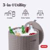 imageKETER Cool Side Table Cooler 3 in 1 Outdoor Patio Table and Ice Chest Storage Ideal Hot Tub Table Decor and Outdoor Patio Bar Portable Bar Misty BlueTaupe
