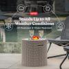 imageKETER Cool Side Table Cooler 3 in 1 Outdoor Patio Table and Ice Chest Storage Ideal Hot Tub Table Decor and Outdoor Patio Bar Portable Bar Misty BlueTaupe