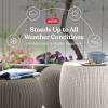 imageKETER Urban Knit Pouf Ottoman Set of 2 with Storage Table for Patio and Room DcorPerfect for Balcony Deck and Outdoor Seating Cream ampamp TaupeCream  Taupe