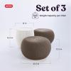 imageKETER Urban Knit Pouf Ottoman Set of 2 with Storage Table for Patio and Room DcorPerfect for Balcony Deck and Outdoor Seating Cream ampamp TaupeCream  Taupe