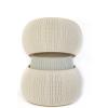 imageKETER Urban Knit Pouf Ottoman Set of 2 with Storage Table for Patio and Room DcorPerfect for Balcony Deck and Outdoor Seating Cream ampamp TaupeGrey  White