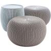 imageKETER Urban Knit Pouf Ottoman Set of 2 with Storage Table for Patio and Room DcorPerfect for Balcony Deck and Outdoor Seating Cream ampamp TaupeMisty Blue  Taupe