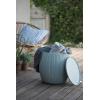 imageKETER Urban Knit Pouf Ottoman Set of 2 with Storage Table for Patio and Room DcorPerfect for Balcony Deck and Outdoor Seating Cream ampamp TaupeMisty Blue  Taupe