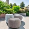 imageKETER Urban Knit Pouf Ottoman Set of 2 with Storage Table for Patio and Room DcorPerfect for Balcony Deck and Outdoor Seating Cream ampamp TaupeMisty Blue  Taupe