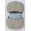 imageKETER Urban Knit Pouf Ottoman Set of 2 with Storage Table for Patio and Room DcorPerfect for Balcony Deck and Outdoor Seating Cream ampamp TaupeMisty Blue  Taupe