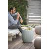 imageKETER Urban Knit Pouf Ottoman Set of 2 with Storage Table for Patio and Room DcorPerfect for Balcony Deck and Outdoor Seating Cream ampamp TaupeMisty Blue  Taupe
