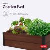imageKeter 48quot X 48quot inches Wood Look Raised Garden Bed Durable Outdoor Herb Garden Planter for Vegetables Flowers and Succulents BrownBrown