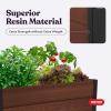 imageKeter 48quot X 48quot inches Wood Look Raised Garden Bed Durable Outdoor Herb Garden Planter for Vegetables Flowers and Succulents BrownBrown