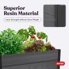 imageKeter 48quot X 48quot inches Wood Look Raised Garden Bed Durable Outdoor Herb Garden Planter for Vegetables Flowers and Succulents BrownGray