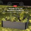 imageKeter 48quot X 48quot inches Wood Look Raised Garden Bed Durable Outdoor Herb Garden Planter for Vegetables Flowers and Succulents BrownGray