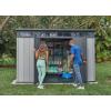 imageKeter Artisan 11x7 Modern Resin Outdoor Storage Shed KitPerfect to Store Patio Furniture Garden Tools Bike Accessories Beach Chairs and Lawn Mower Grey ampamp Black