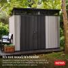 imageKeter Artisan 9x7 Foot Large Outdoor Shed with Floor with Modern Design for Patio Furniture Lawn Mower Tools and Bike Storage feet GreyBlack9x7
