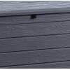 imageKeter Brightwood 120 Gallon Resin Large Deck Box for Patio Garden Outdoor Cushion Storage Pool Accessories Tools Grey