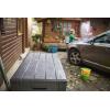 imageKeter Brightwood 120 Gallon Resin Large Deck Box for Patio Garden Outdoor Cushion Storage Pool Accessories Tools Grey