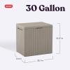 imageKeter City 30 Gallon Resin Outdoor Storage Box and Patio Furniture Side Table for Pool and Garden Accessories BrownBeige
