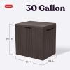 imageKeter City 30 Gallon Resin Outdoor Storage Box and Patio Furniture Side Table for Pool and Garden Accessories BrownBrown