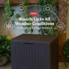 imageKeter City 30 Gallon Resin Outdoor Storage Box and Patio Furniture Side Table for Pool and Garden Accessories BrownBrown