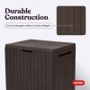 imageKeter City 30 Gallon Resin Outdoor Storage Box and Patio Furniture Side Table for Pool and Garden Accessories BrownBrown
