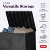 imageKeter City 30 Gallon Resin Outdoor Storage Box and Patio Furniture Side Table for Pool and Garden Accessories BrownDark Grey