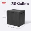 imageKeter City 30 Gallon Resin Outdoor Storage Box and Patio Furniture Side Table for Pool and Garden Accessories BrownDark Grey