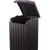 imageKeter Copenhagen 32 Gallon Resin Large Trash Can with Lid for Patio and Outdoor Kitchen Brown32 Gallon