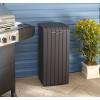 imageKeter Copenhagen 32 Gallon Resin Large Trash Can with Lid for Patio and Outdoor Kitchen Brown32 Gallon
