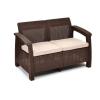 imageKeter Corfu 4 Piece Set All Weather Outdoor Patio Garden Furniture with Cushions CharcoalBrown
