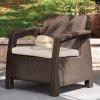 imageKeter Corfu 4 Piece Set All Weather Outdoor Patio Garden Furniture with Cushions CharcoalBrown
