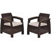 imageKeter Corfu 4 Piece Set All Weather Outdoor Patio Garden Furniture with Cushions CharcoalBrown