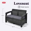 imageKeter Corfu 4 Piece Set All Weather Outdoor Patio Garden Furniture with Cushions CharcoalCharcoal Grey