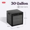 imageKeter Cortina 30 Gallon Resin Outdoor Storage Box and Patio Side Table for Pool and Garden Accessories Graphite